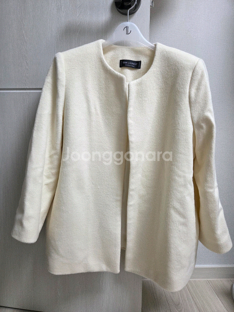 더로랑 울 캐시미어 하프문 코트 자켓 아이보리--0