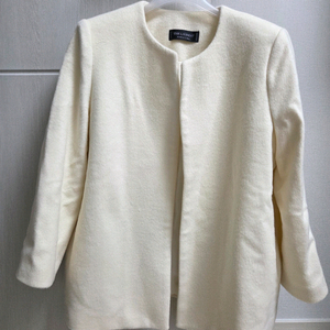 더로랑 울 캐시미어 하프문 코트 자켓 아이보리