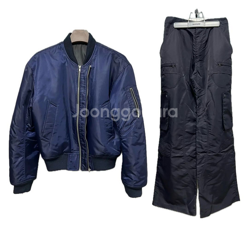 [샘플 셋업] [L] STU 네이비 더블 웨이 숏 봄버 + [M] 팬츠--0