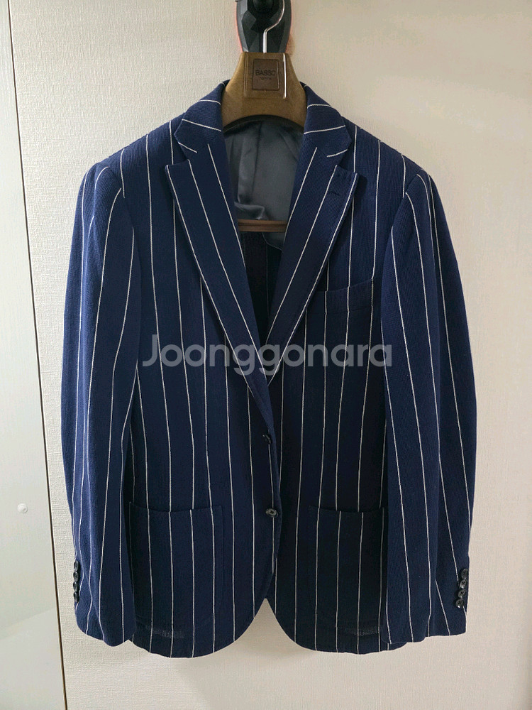링자켓 브릴라 네이비 스트라이프 스포츠코트 자켓 블레이저--0