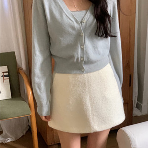 피터앤웬디 파인울 홀가먼트 나시 가디건 세트 소라