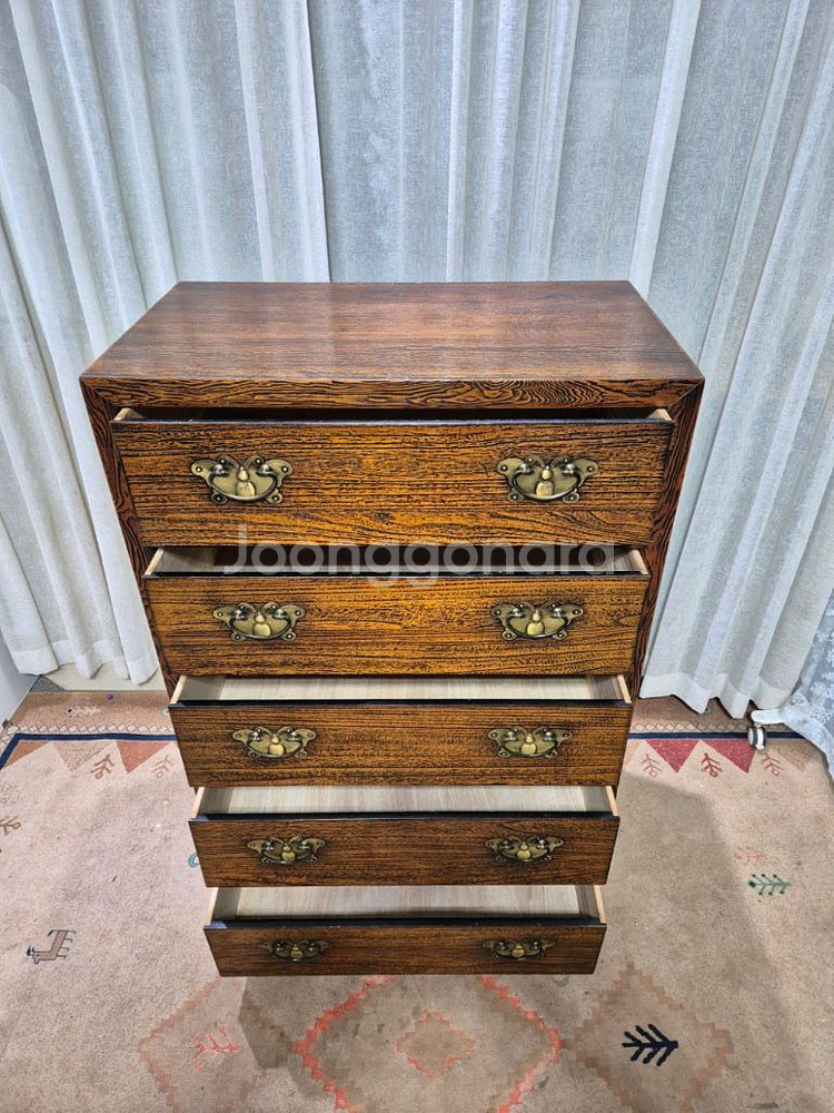 전통고가구 편백나무 5단서랍장--1