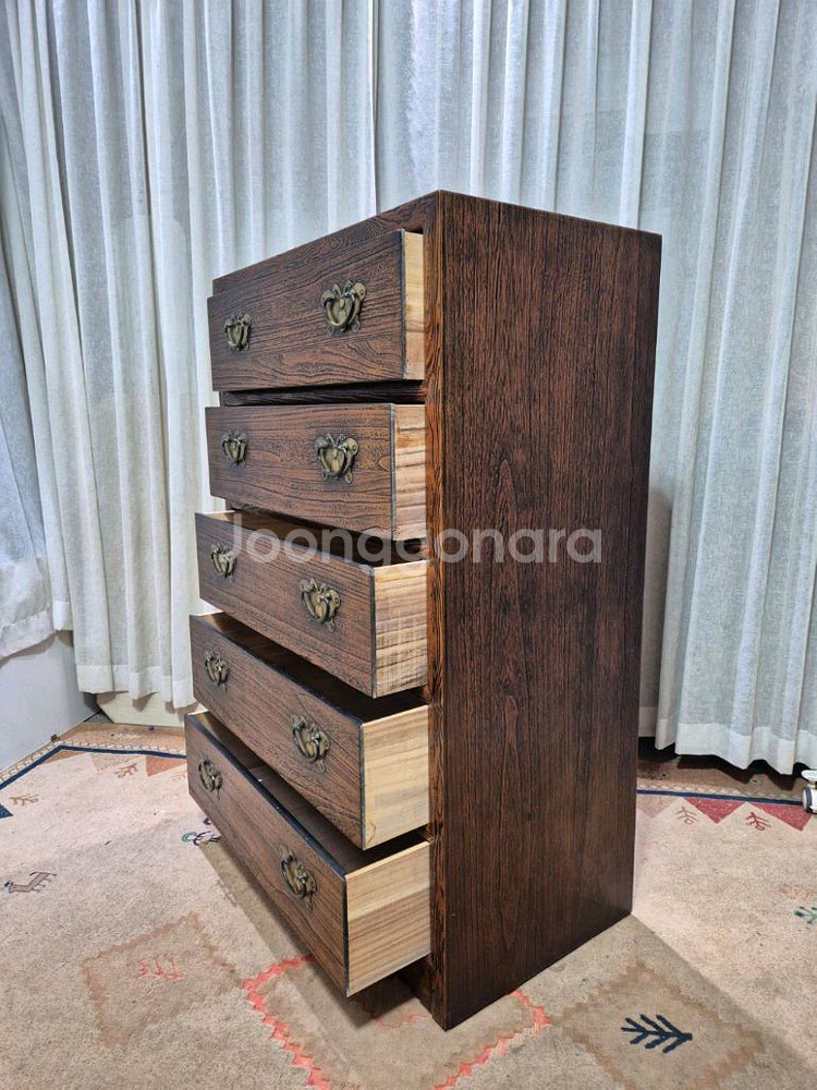 전통고가구 편백나무 5단서랍장--3