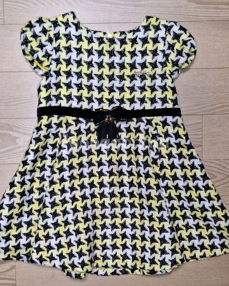 프랜치캣 옐로우리본 원피스 110사이즈--2