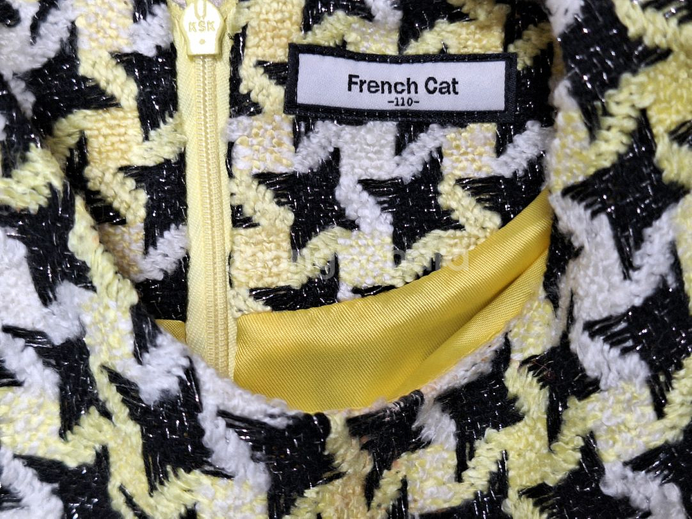 프랜치캣 옐로우리본 원피스 110사이즈--4