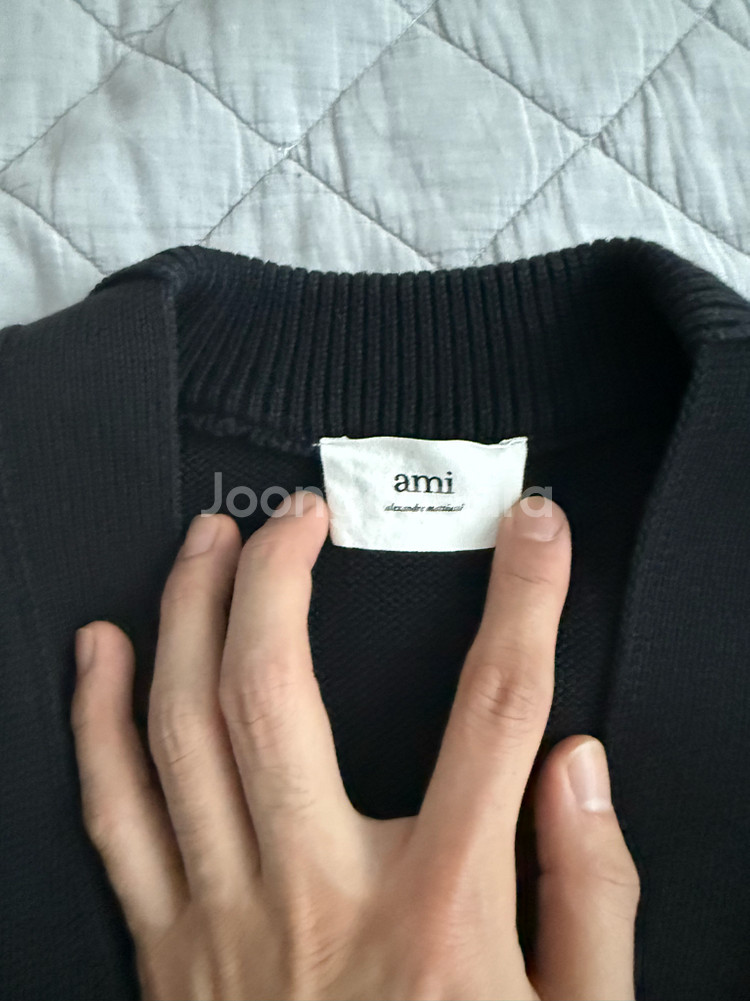 아미 남자 빅하트 로고 오버핏 가디건--2