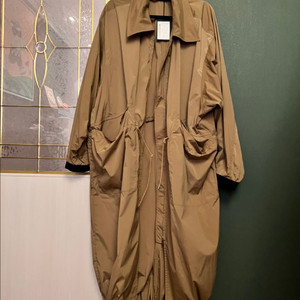 한섬 시스템(SYSTEM) 카키 롱 바바리 야상 자켓 롱자켓