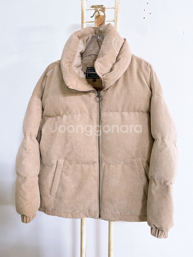 (XS~S)게스여자하이넥골덴코듀로이오버핏패딩점퍼--0