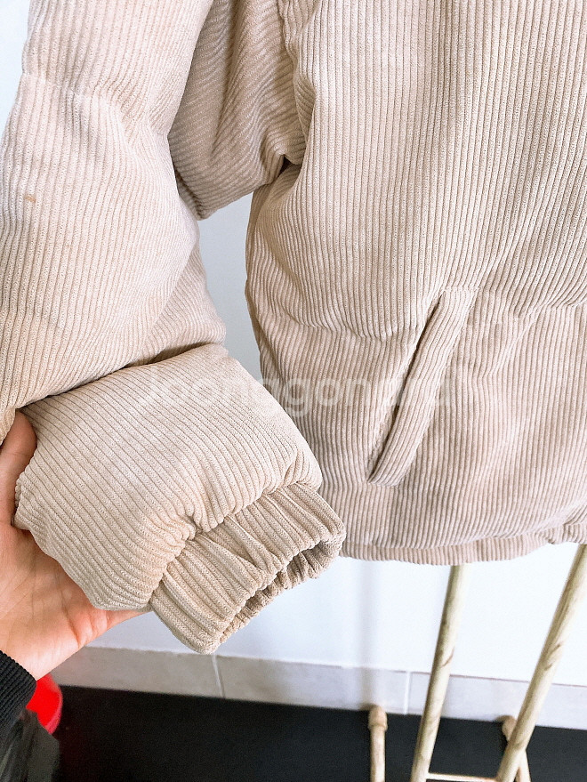 (XS~S)게스여자하이넥골덴코듀로이오버핏패딩점퍼--2