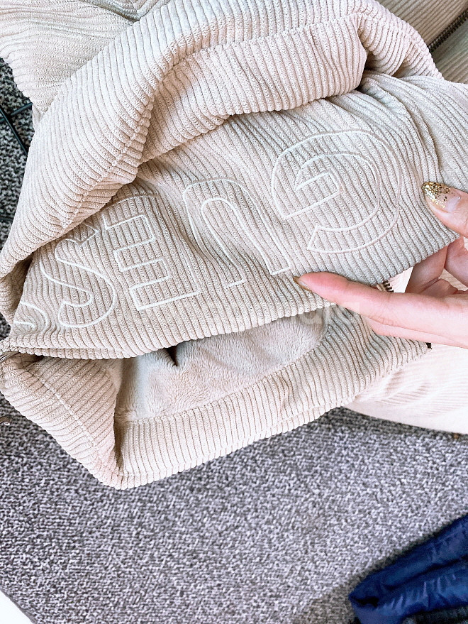 (XS~S)게스여자하이넥골덴코듀로이오버핏패딩점퍼--6