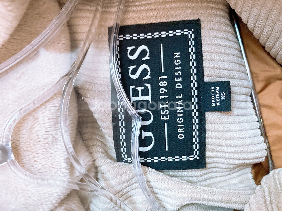 (XS~S)게스여자하이넥골덴코듀로이오버핏패딩점퍼--7