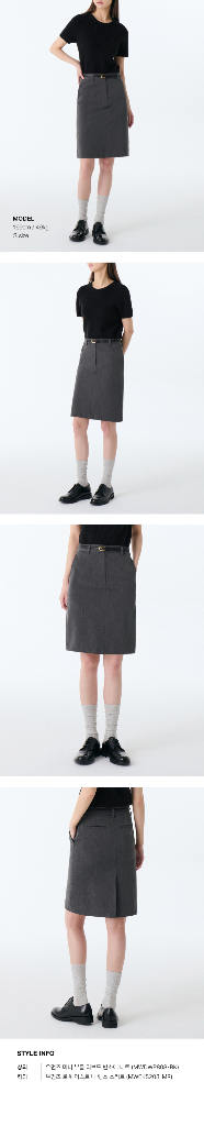 무신사스탠다드 우먼스 니렝스 스커트 그레이 M-L--0