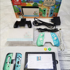 닌텐도 스위치 동물의숲 에디션 +동숲 그립 콘트롤러 1세트 +스틱커버