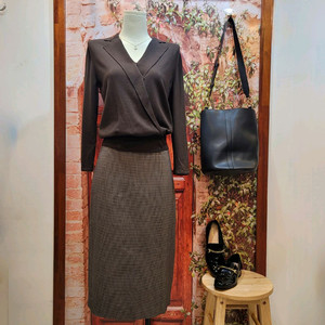 타임 TIME 더블버튼 카라 가디건