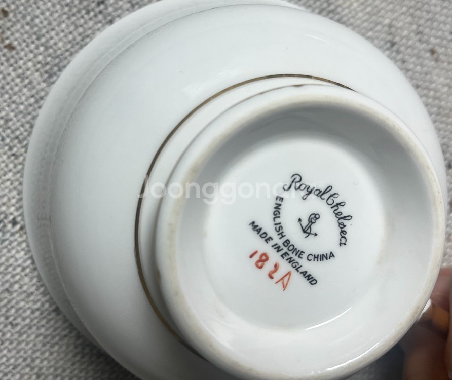 엔틱 영국 로얄첼시 찻잔 & 소서 커피잔--3