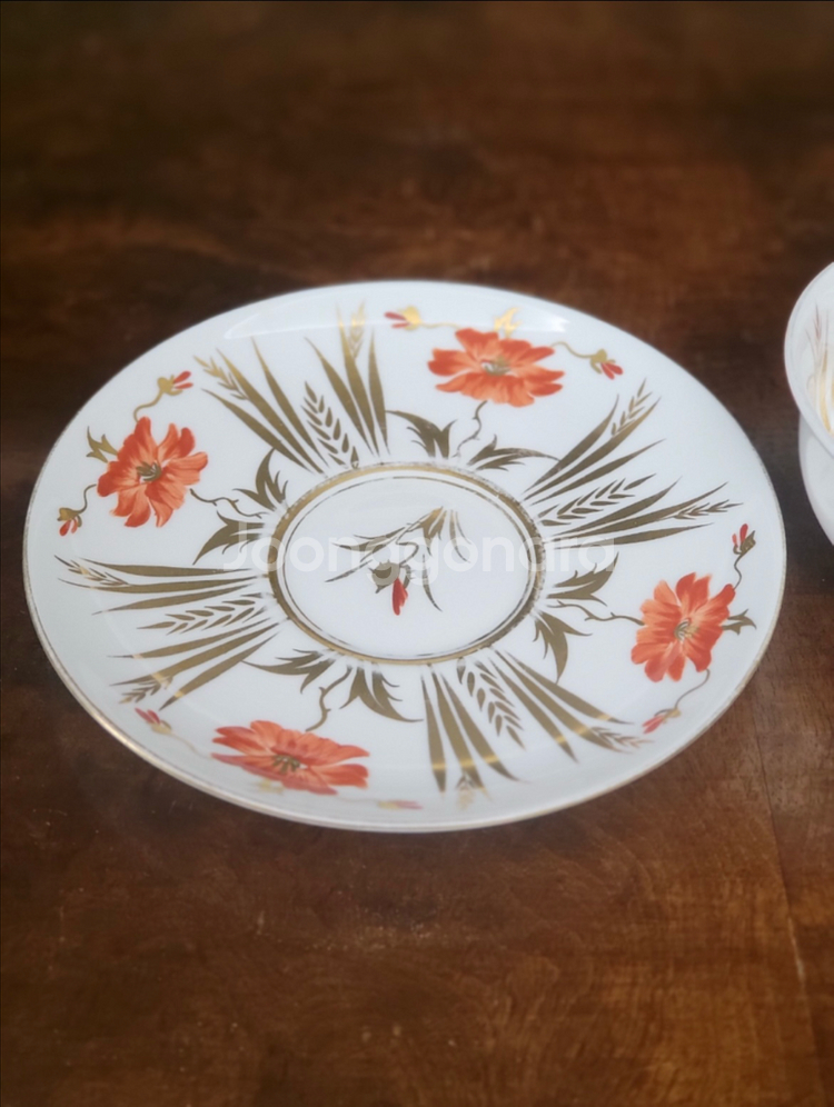 엔틱 영국 로얄첼시 찻잔 & 소서 커피잔--1