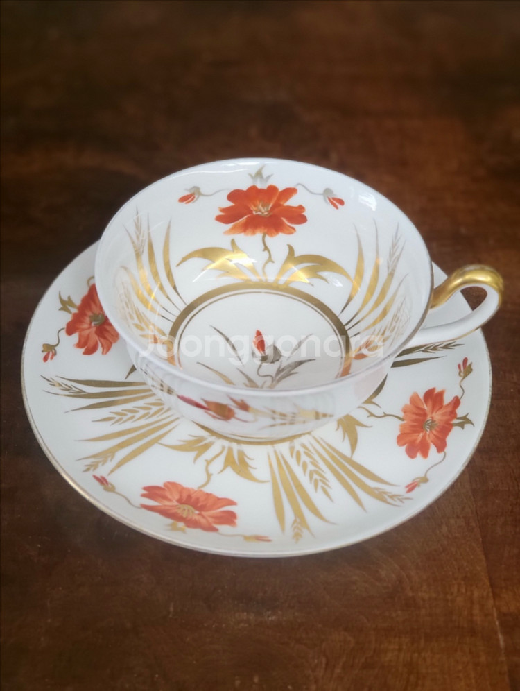엔틱 영국 로얄첼시 찻잔 & 소서 커피잔--2