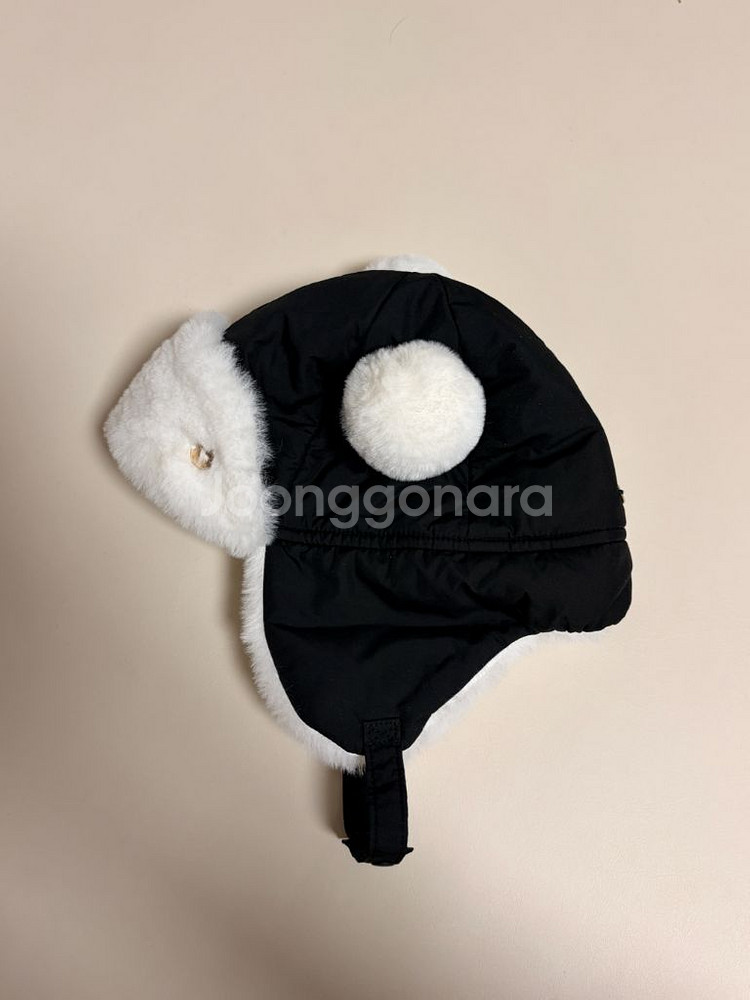 에뜨와 아기패딩털모자 블랙 상태최상--1