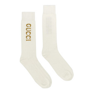 새상품 구찌 양말 로고 삭스 롱삭스 화이트 S 사이즈 풀박스