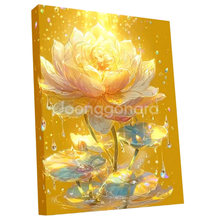 금빛연꽃 보석십자수 주문제작해드려요--0