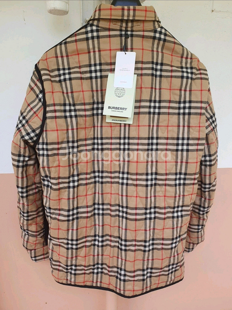 버버리 체크 패딩 셔츠--4