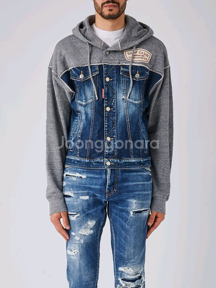 디스퀘어드 데님후드 자켓--5