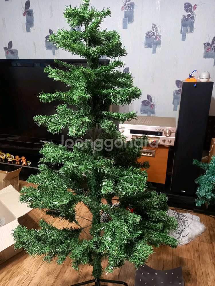 1미터50센치 크리스마스 트리/장신구/조명 풀세트 택포3만원에 판매--0