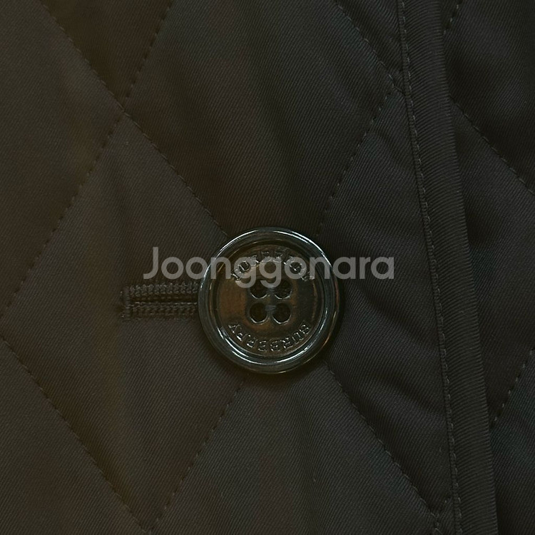 버버리 체크 후드 퀼팅 코트--6