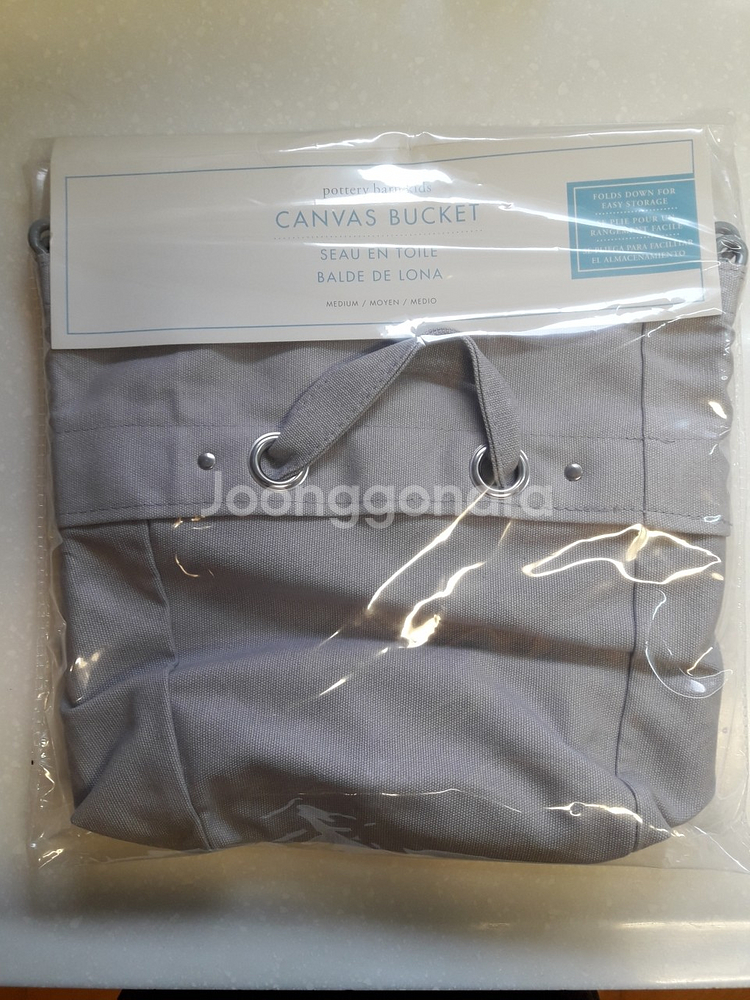 포터리반 키즈 캔버스 버켓 / 버캣 / 버킷 미디엄 (그레이)--0