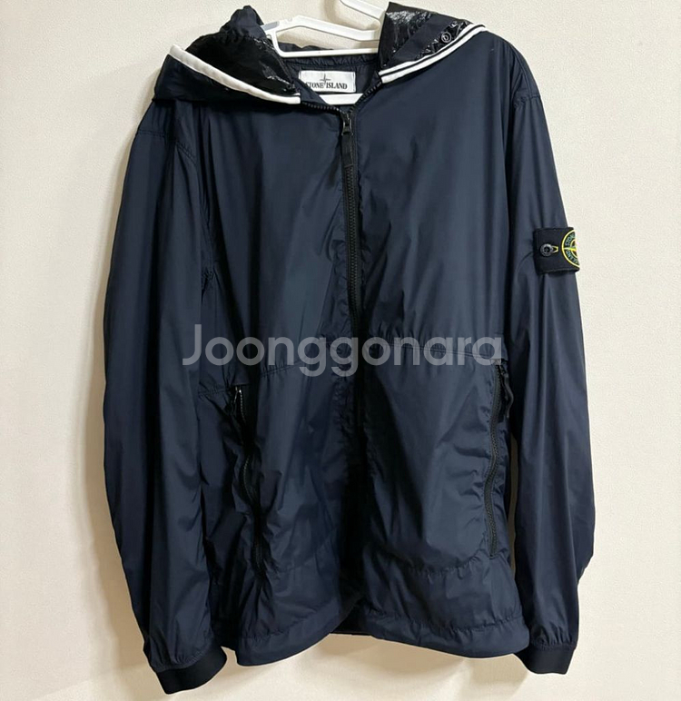 스톤아일랜드 스킨 터치 나일론 tc 가먼트 다이드 후드 블루종 네이비 블루--1