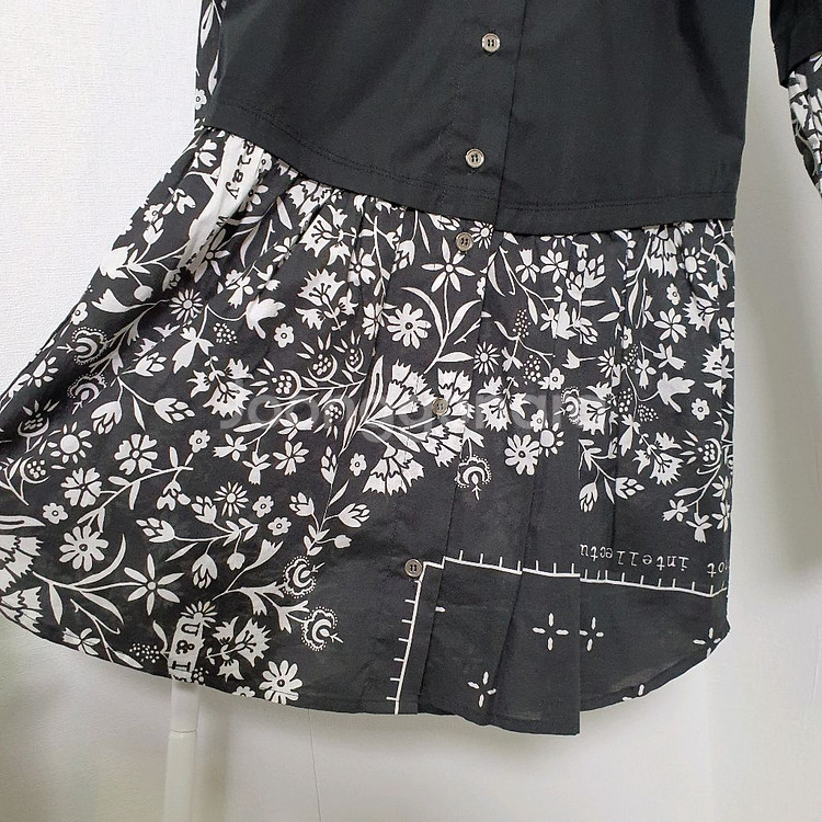 한섬 메종마르지엘라 블랙플라워 코튼셔츠--2