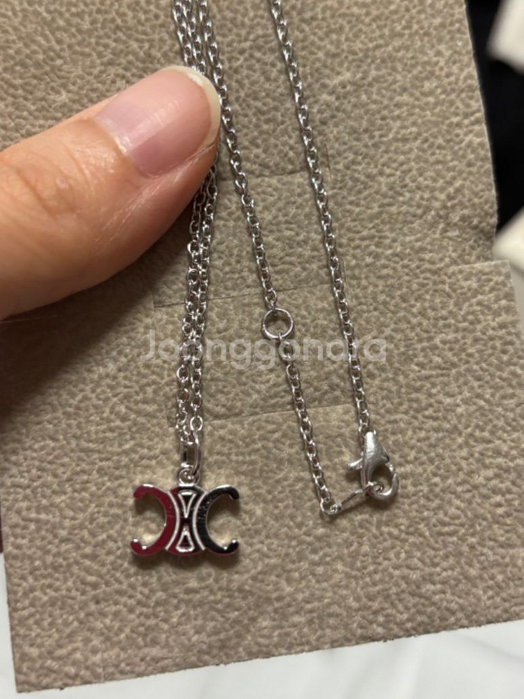 새제품 14k 셀린 목걸이 화이트골드--2