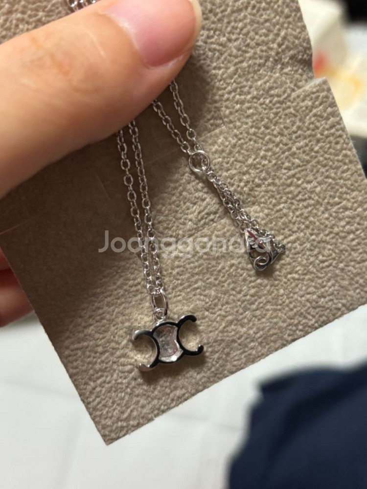 새제품 14k 셀린 목걸이 화이트골드--3