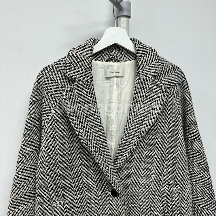 폴스미스 정품 원버튼 헤링본 코트--1