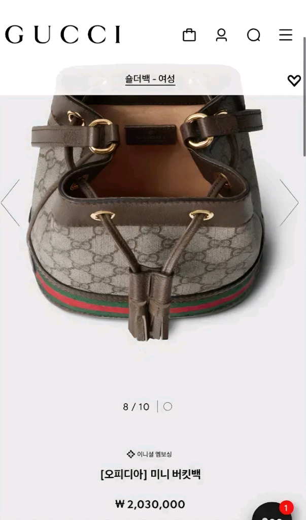 구찌 오피디아 미니 버킷백 이미지