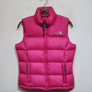 (S) 노스페이스 눕시 패딩조끼 핑크 700 거위털 구스다운 베스트