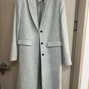 런던플랏 그레이아이보리 헤링본 롱코트