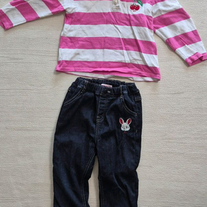 베베드피노 체리 맨투맨 + 베베드피노 엘리 청바지 110