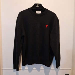 아미 하트 로고 여성 니트 티셔츠