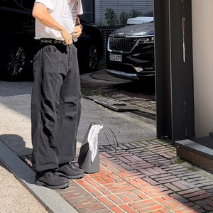 [새제품] 아캄 Knee Pin-tuck Studded Cotton Pants / 브라운야드 엑슬림 캡틴선샤인