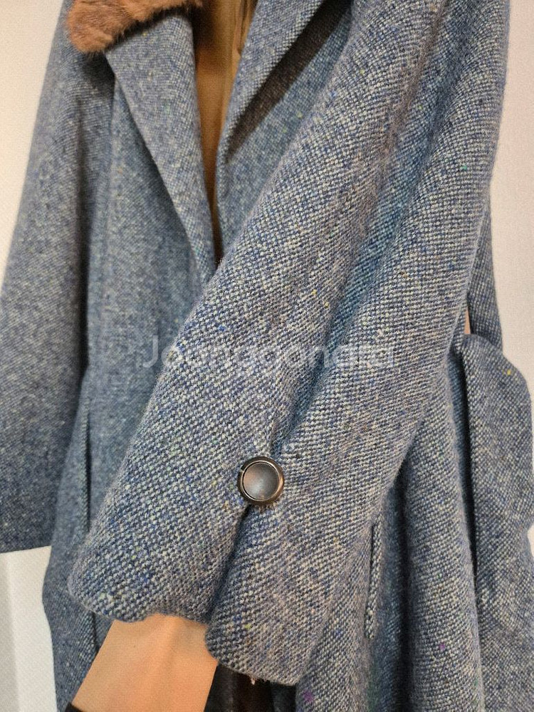 SJ SJ 케이프 스타일 롱 코트 모100--4