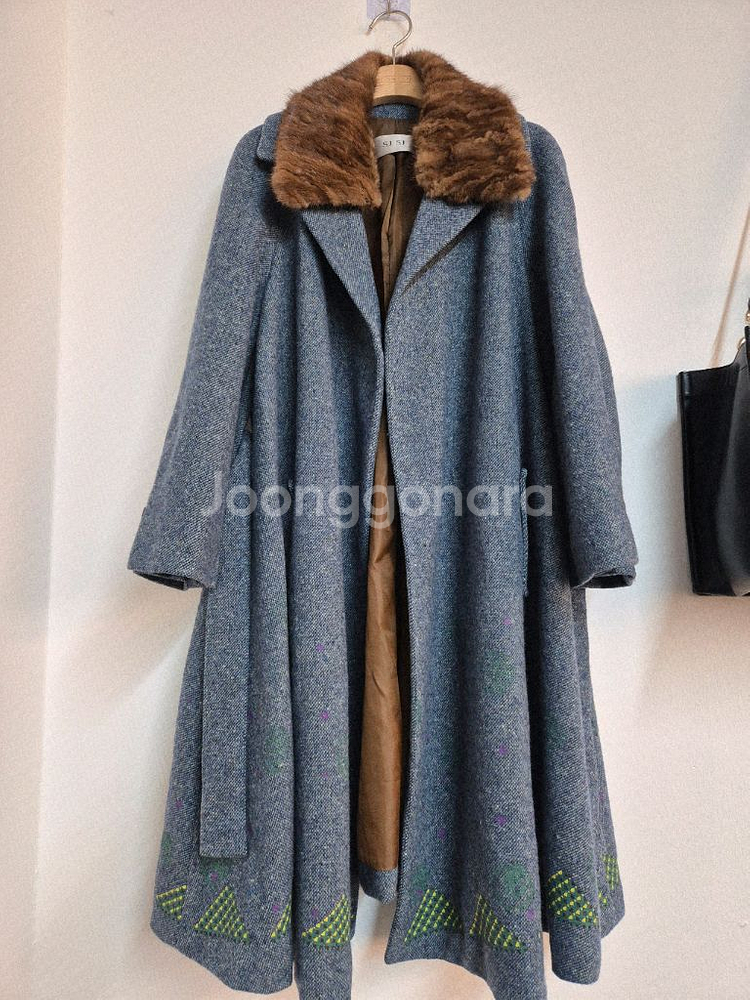 SJ SJ 케이프 스타일 롱 코트 모100--10