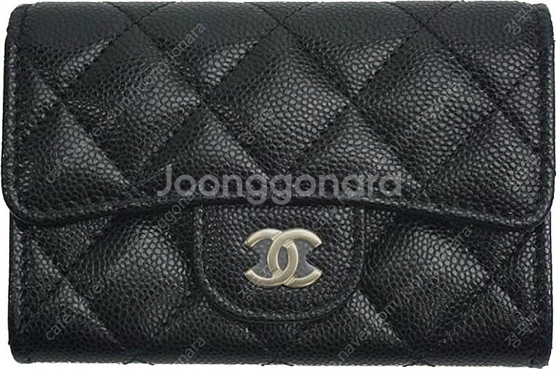 샤넬 카드지갑 클래식 캐비어 금똑 미개봉 Chanel--0