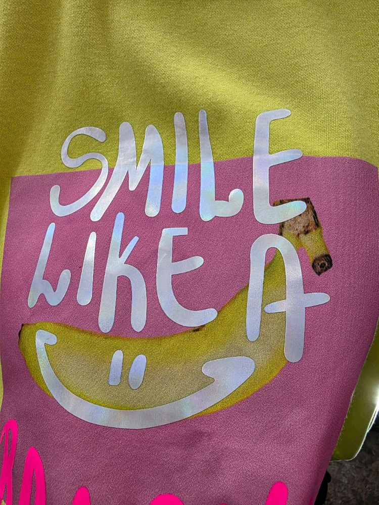 88이하 바나나 홀로그램 면 맨투맨티 이미지