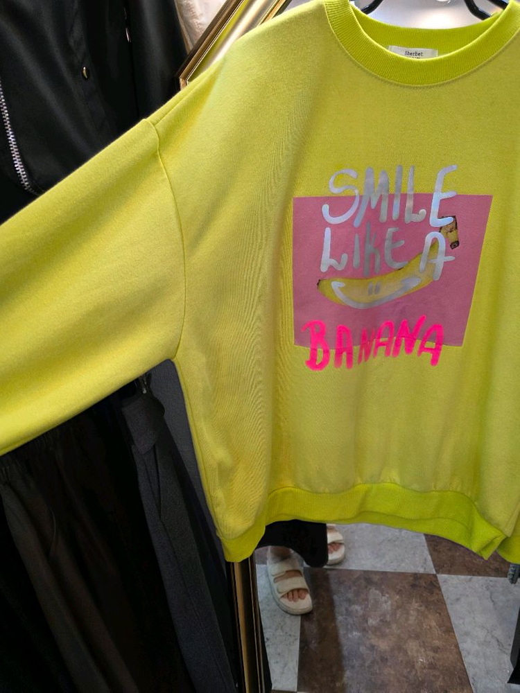 88이하 바나나 홀로그램 면 맨투맨티 이미지