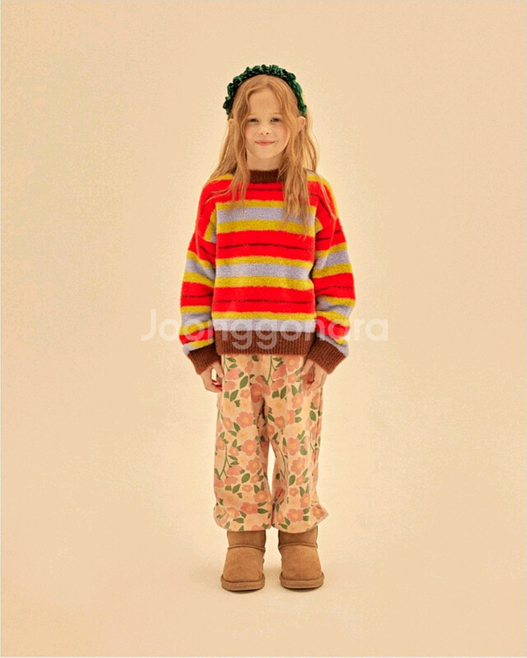 가격내림) 젤리멜로 스트라이프 니트 130사이즈 새상품--0