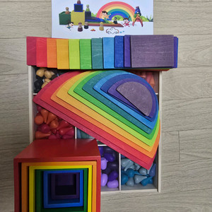 레인보우 원목 교구 세트(발도로프)