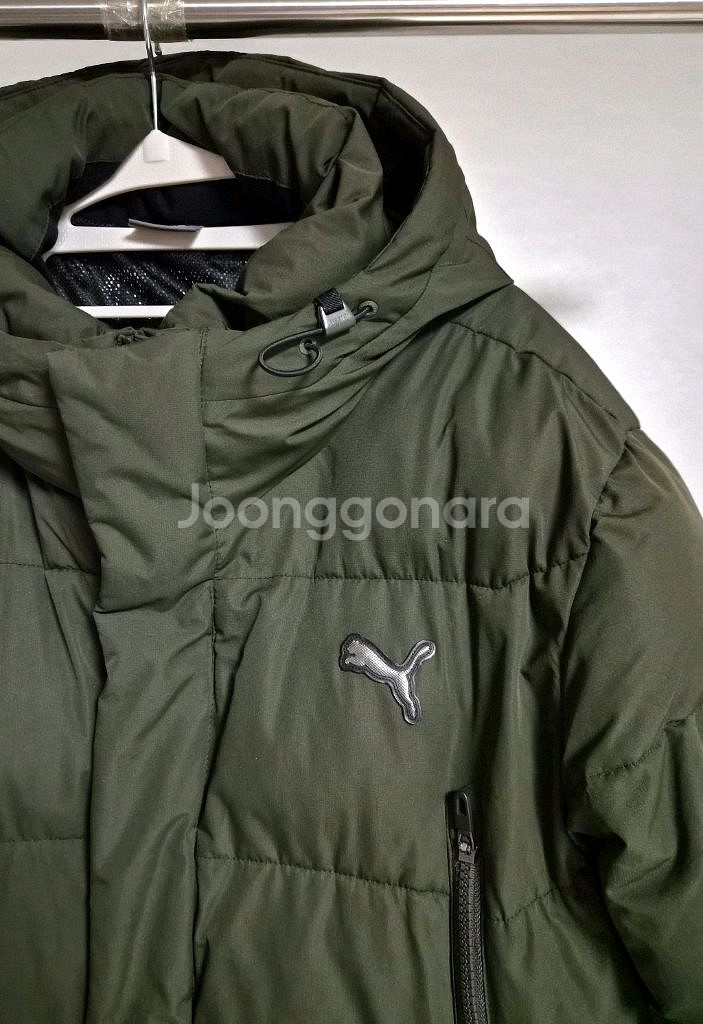 푸마 롱패딩 XL 카키--2
