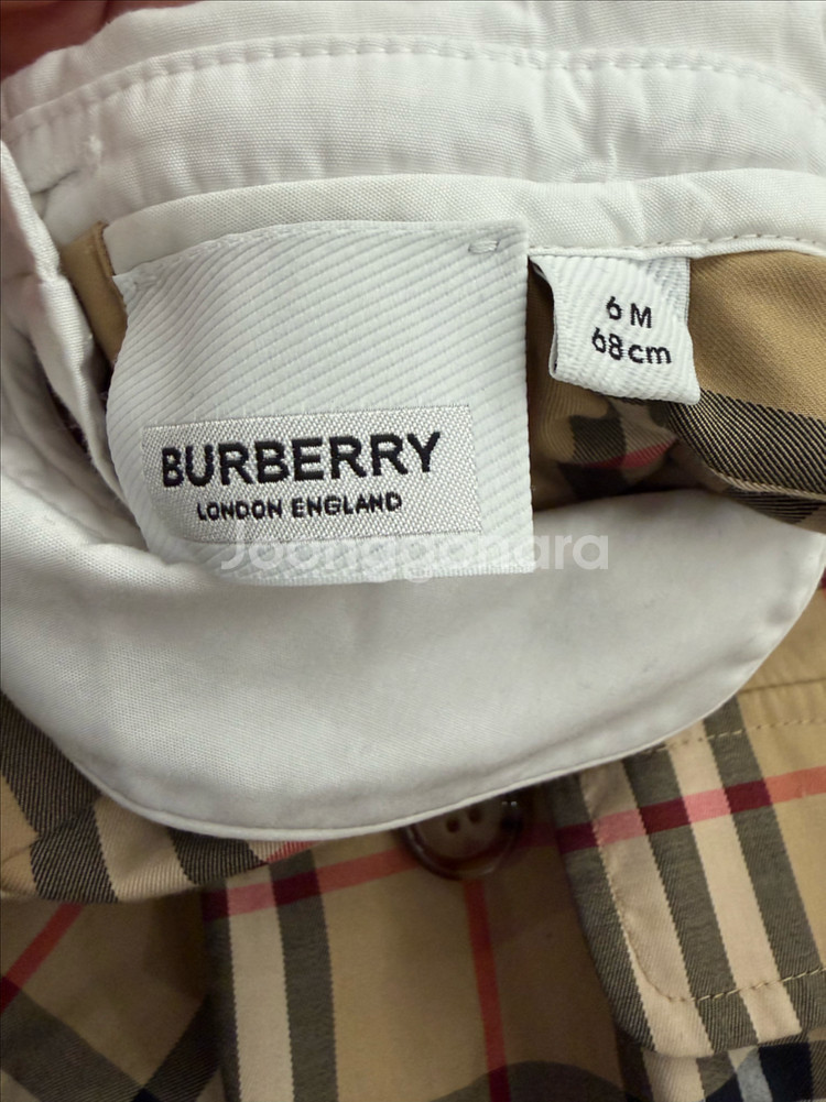 버버리 체크 베이비 롬퍼 6M--2