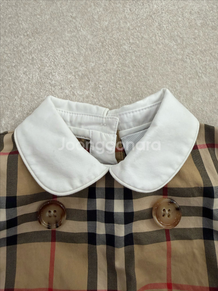 버버리 체크 베이비 롬퍼 6M--1